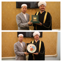 سماحة المفتي الشيخ راوي عين الدين يلتقي مع رئيس الجمعية الإسلامية الصينية يانغ فا مينغ 