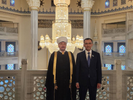 سماحة المفتي يستقبل رئيس مجلس الشيوخ في البرلمان الكازاخستاني مولين أشيمبايف