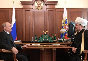 Встреча Президента России Владимира Путина и Председателя СМР и ДУМРФ Муфтия Шейха Равиля Гайнутдина 