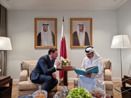 البروفسور محي الدينوف يلتقى الشيخ أحمد بن ناصر آل ثاني سعادة سفير دولة قطر بموسكو